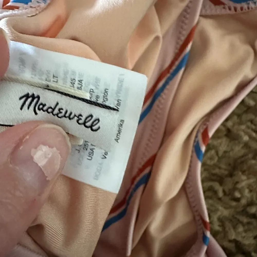 Madewell | Second Wave Tank One-Piece Swimsuit in Paseo Stripe| XL